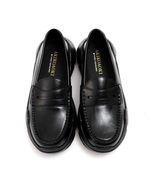 AKIKOAOKI（アキコアオキ）の「AKIKOAOKI /アキコアオキ/別注Regulated Gravity-faux leather (合皮)（ローファー・レディース・ブラック・35/36/37/38/39/40/41/42/43）」の13枚目の写真
