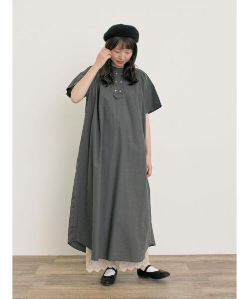 Samansa Mos2（サマンサ モスモス）の「◎【S/Mサイズ】ダブルボタンワンピース（ワンピース・レディース・グリーン/ネイビー/オフホワイト/チャコールグレー・S/M）」の3枚目の写真