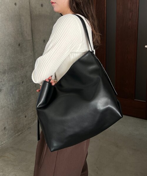 WEB限定カラー・ブラック/大容量】2WAYワンハンドルバッグ（トート