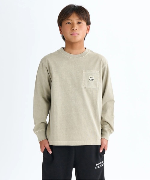 Quiksilver（クイックシルバー）の「BW HISTORY POCKET LT /クイックシルバーキッズ胸ポケットワンポイントバックプリント長袖ロンT（Tシャツ/カットソー・キッズ・ブラック/ホワイト/ベージュ・160/150/140/130）」の7枚目の写真