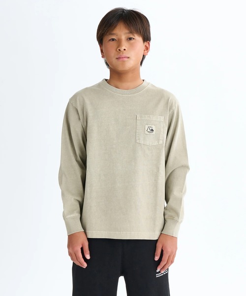 Quiksilver（クイックシルバー）の「BW HISTORY POCKET LT /クイックシルバーキッズ胸ポケットワンポイントバックプリント長袖ロンT（Tシャツ/カットソー・キッズ・ブラック/ホワイト/ベージュ・160/150/140/130）」の14枚目の写真