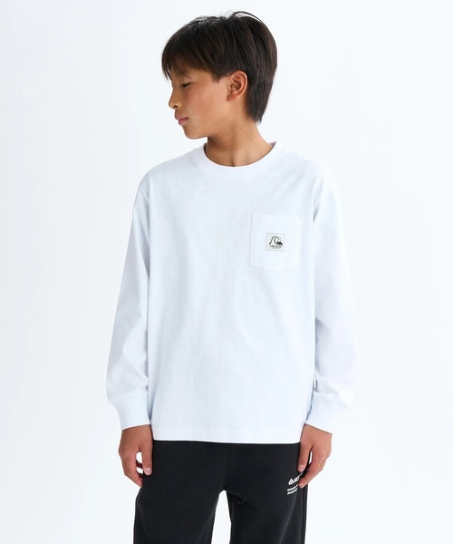 Quiksilver（クイックシルバー）の「BW HISTORY POCKET LT /クイックシルバーキッズ胸ポケットワンポイントバックプリント長袖ロンT（Tシャツ/カットソー・キッズ・ブラック/ホワイト/ベージュ・160/150/140/130）」の4枚目の写真