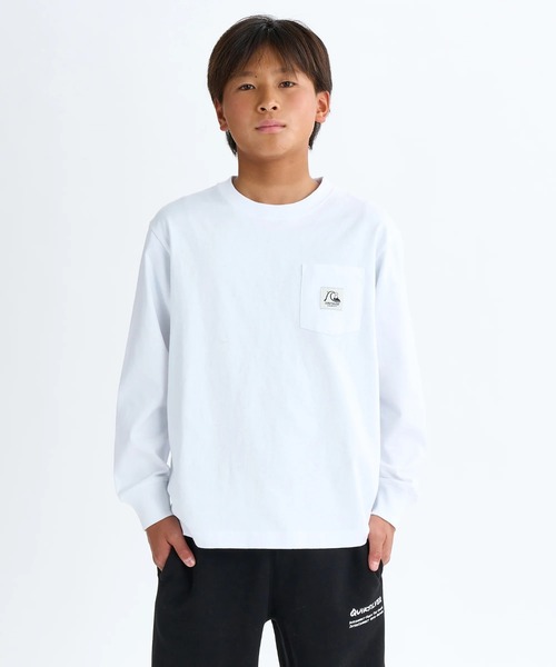 Quiksilver（クイックシルバー）の「BW HISTORY POCKET LT /クイックシルバーキッズ胸ポケットワンポイントバックプリント長袖ロンT（Tシャツ/カットソー・キッズ・ブラック/ホワイト/ベージュ・160/150/140/130）」の6枚目の写真