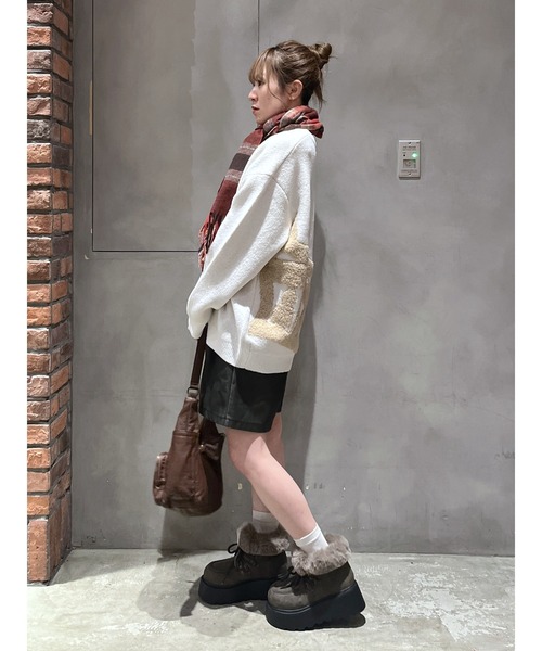 フェイクムートンショートブーツ（ブーツ）｜RODEO CROWNS WIDE BOWL