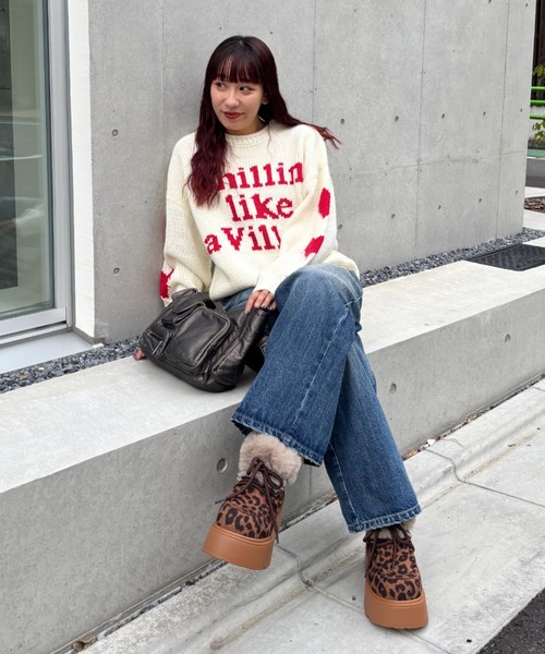 RODEO CROWNS WIDE BOWL（ロデオクラウンズワイドボウル）の「フェイクムートンショートブーツ（ブーツ・レディース・グレー/ブラウン系その他/ベージュ・LARGE/MEDIUM）」の20枚目の写真