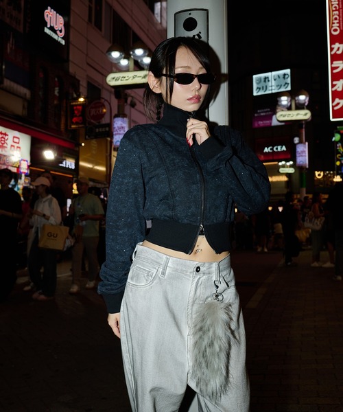 sedacle girl(セダクルガール)の「グリッターダブルジップトップス【SETUP着用可能】(スウェット・レディース・ブラック/グレー/チャコールグレー/ピンク・SMALL/MEDIUM)」の12枚目の写真
