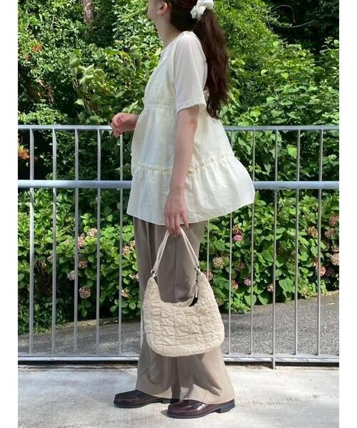 ehka sopo（エヘカソポ）の「ティアードキャミソール（チュニック・レディース・キナリ/ブラウン/ブラック・F）」の22枚目の写真