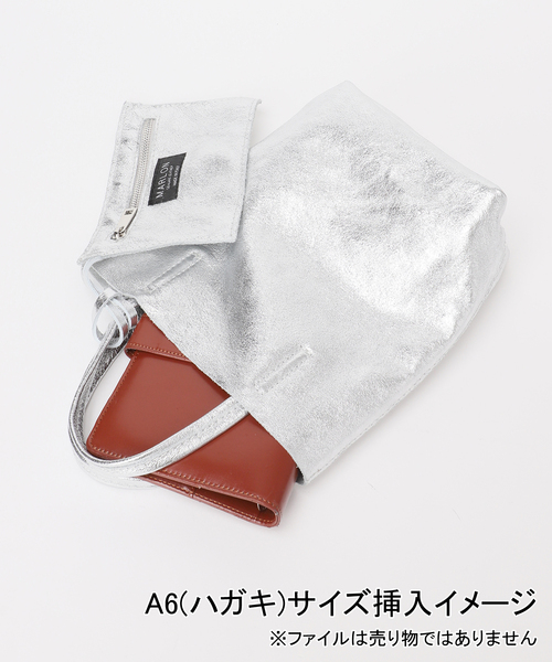 MARLON FIRENZE(マーロンフィレンツェ)の「MARLON/マーロン SHOPPER MINI LAMI(トートバッグ・レディース・シルバー・FREE)」の11枚目の写真