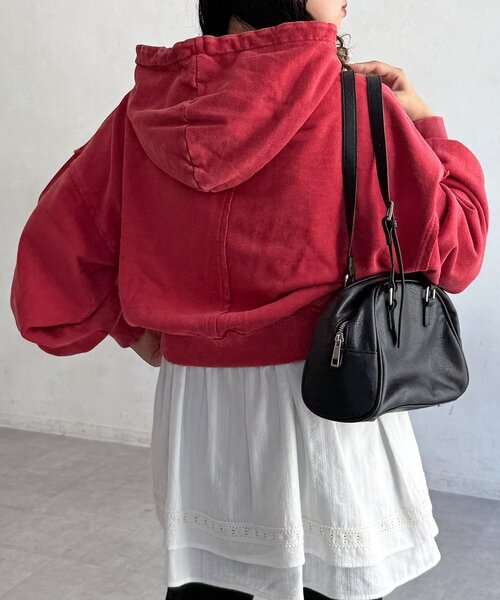 CPCM（シーピーシーエム）の「パウダー加工短丈パーカー（パーカー・レディース・ネイビー/ブラウン/レッド/チャコールグレー・FREE）」の17枚目の写真