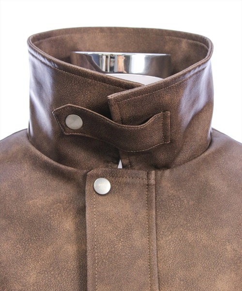 clear（クリア）の「アンティークレザーショート丈ブルゾン(セット可）[カジュアル 着回し抜群 大人]≪AW新作≫（ブルゾン・レディース・ブラウン/ブラック・F）」の16枚目の写真