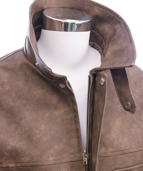 clear（クリア）の「アンティークレザーショート丈ブルゾン(セット可）[カジュアル 着回し抜群 大人]≪AW新作≫（ブルゾン・レディース・ブラウン/ブラック・F）」の18枚目の写真