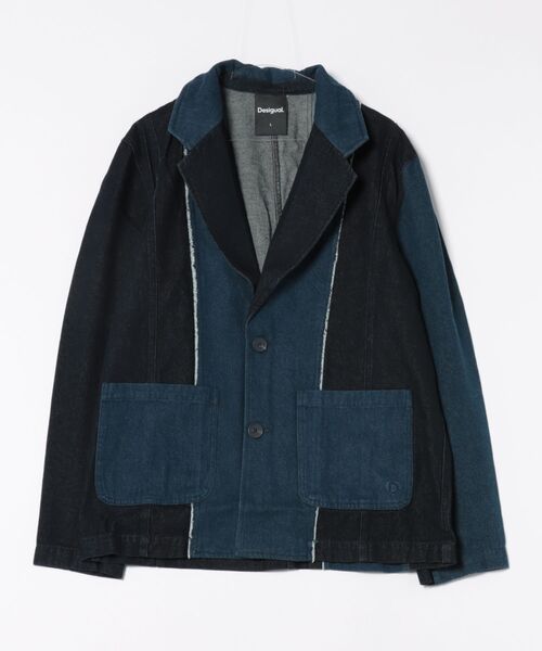 【美品】Desigual　デシグアル　テーラードジャケット　ヘリンボーン　裏地柄 美品】Desigual デシグアル テーラードジャケット ヘリンボーン