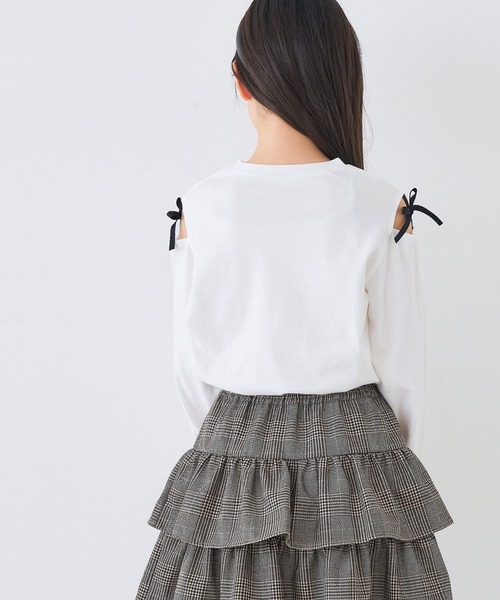 coca(coca)(コカ)の「キッズ 肩あきリボン長袖Tシャツ(Tシャツ/カットソー・キッズ・ホワイト/ライトグリーン・150/140/130/120)」の14枚目の写真