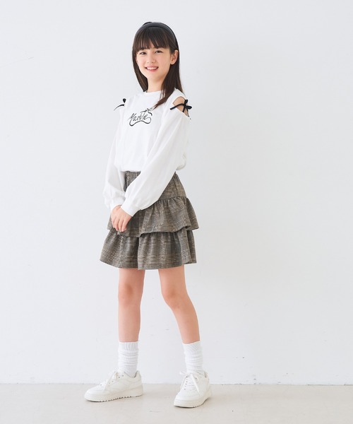 coca(coca)(コカ)の「キッズ 肩あきリボン長袖Tシャツ(Tシャツ/カットソー・キッズ・ホワイト/ライトグリーン・150/140/130/120)」の17枚目の写真