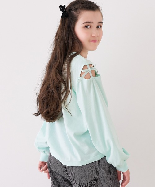 coca(coca)(コカ)の「キッズ 肩あきリボン長袖Tシャツ(Tシャツ/カットソー・キッズ・ホワイト/ライトグリーン・150/140/130/120)」の19枚目の写真