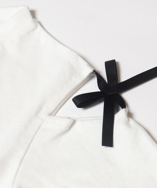 coca(coca)(コカ)の「キッズ 肩あきリボン長袖Tシャツ(Tシャツ/カットソー・キッズ・ホワイト/ライトグリーン・150/140/130/120)」の5枚目の写真