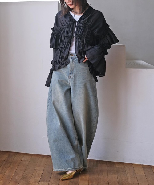 AKTE(アクテ)の「ボリュームティアードブラウス(シャツ/ブラウス・レディース・アイボリー/ブラック・FREE)」の14枚目の写真