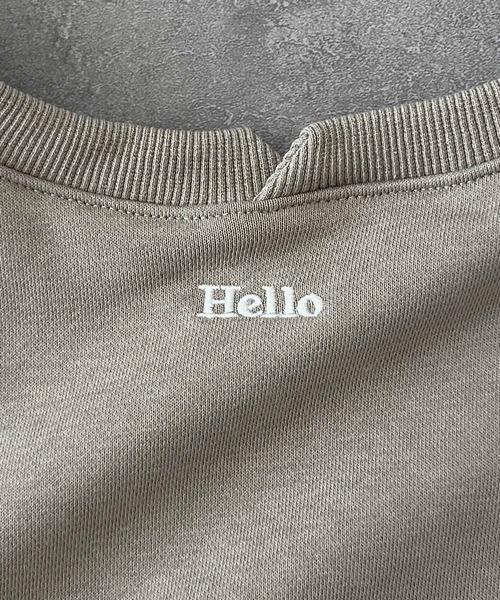 ELFRANK(エルフランク)の「ワンポイント刺繍 ロゴ スウェット プルオーバー カットソー(スウェット・レディース・グレイッシュベージュ/グレー/レッド・L/M)」の18枚目の写真