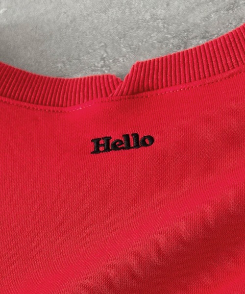 ELFRANK(エルフランク)の「ワンポイント刺繍 ロゴ スウェット プルオーバー カットソー(スウェット・レディース・グレイッシュベージュ/グレー/レッド・L/M)」の20枚目の写真