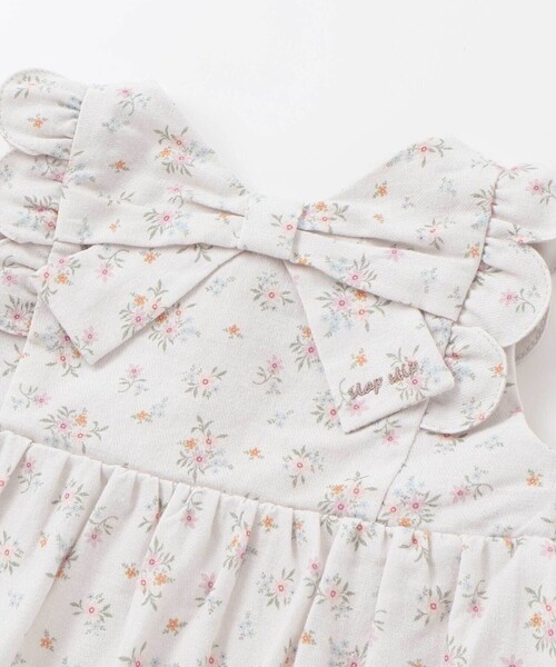 SLAP SLIP BABY(スラップスリップベビー)の「花柄無地コーデュロイ肩フリルリボンモチーフワンピース+ブルマセットアップベビー(70~80cm)(その他ベビーウェア・キッズ・ピンク/ホワイト系その他2・FREE)」の4枚目の写真