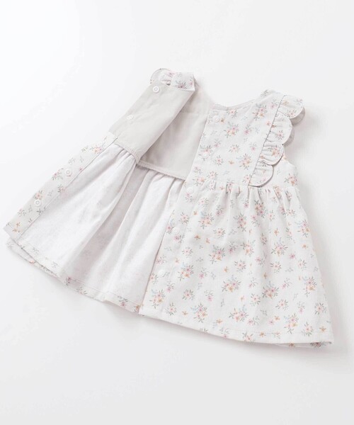 SLAP SLIP BABY(スラップスリップベビー)の「花柄無地コーデュロイ肩フリルリボンモチーフワンピース+ブルマセットアップベビー(70~80cm)(その他ベビーウェア・キッズ・ピンク/ホワイト系その他2・FREE)」の7枚目の写真