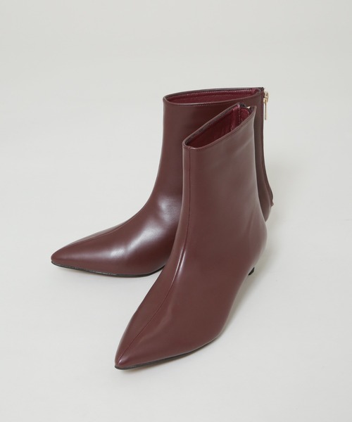 NANO universe(ナノユニバース)の「ポインテッドショートブーツ(ブーツ・レディース・ボルドー/ブラック・38/36/37)」の3枚目の写真