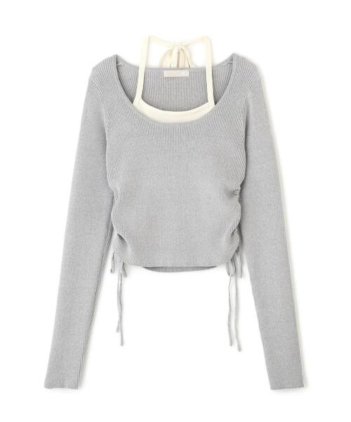 FREE'S MART（フリーズマート）の「◆ホルターネックレイヤードサイドドロストニット（ニット/セーター・レディース・グレー/ピンク/ベージュ・FREE）」の13枚目の写真