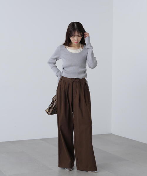 FREE'S MART（フリーズマート）の「◆ホルターネックレイヤードサイドドロストニット（ニット/セーター・レディース・グレー/ピンク/ベージュ・FREE）」の15枚目の写真