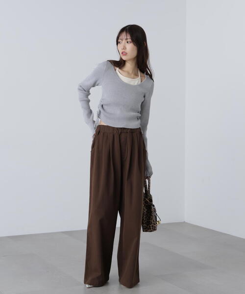 FREE'S MART（フリーズマート）の「◆ホルターネックレイヤードサイドドロストニット（ニット/セーター・レディース・グレー/ピンク/ベージュ・FREE）」の17枚目の写真