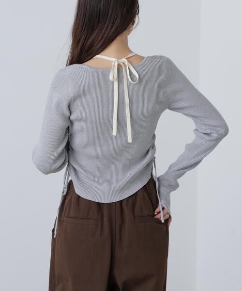 FREE'S MART（フリーズマート）の「◆ホルターネックレイヤードサイドドロストニット（ニット/セーター・レディース・グレー/ピンク/ベージュ・FREE）」の21枚目の写真