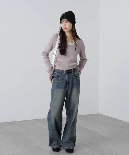 FREE'S MART（フリーズマート）の「◆ホルターネックレイヤードサイドドロストニット（ニット/セーター・レディース・グレー/ピンク/ベージュ・FREE）」の9枚目の写真