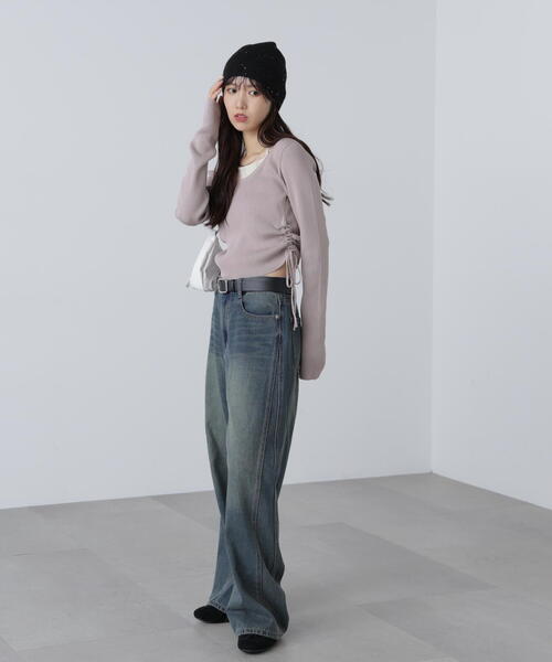 FREE'S MART（フリーズマート）の「◆ホルターネックレイヤードサイドドロストニット（ニット/セーター・レディース・グレー/ピンク/ベージュ・FREE）」の10枚目の写真