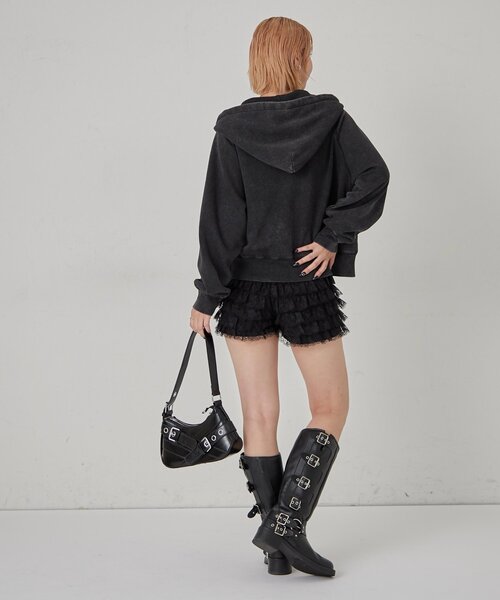 WHO'S WHO gallery（フーズフーギャラリー）の「KOOKYN ケミカルジップパーカー（パーカー・レディース・グレー/チャコールグレー/ブラウン・SMALL/MEDIUM/LARGE）」の6枚目の写真