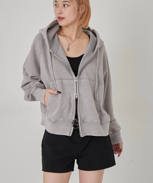 WHO'S WHO gallery（フーズフーギャラリー）の「KOOKYN ケミカルジップパーカー（パーカー・レディース・グレー/チャコールグレー/ブラウン・SMALL/MEDIUM/LARGE）」の15枚目の写真