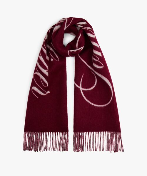 TOMMY HILFIGER(トミーヒルフィガー)の「トミースクリプトロゴマフラー(マフラー・レディース・ベージュ/レッド・FREE)」の2枚目の写真