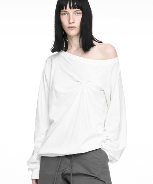 NACHE(ナチェ)の「NACHE/ナチェ/PINCHES L/S TEE(Tシャツ/カットソー・レディース・ブラック/アイボリー・0/1)」の1枚目の写真
