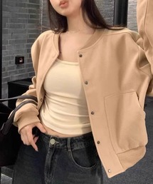 LAFFMO（ラフモ）の「スタジャンベースブルゾン（ノーカラージャケット）」