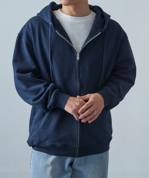 United Athle(ユナイテッドアスレ)の「季節の変わり目にちょうどいい羽織り!【United Athle】8.8オンス オーセンティック スウェット フルジップパーカー 裏パイル 裏毛 ジップアップパーカー オーバーサイズ ビッグシルエット 5397(パーカー・レディース・ブラック/グレー/ダークグリーン/ホワイト/ネイビー/スミクロ/インディゴブルー/ナチュラル/アッシュ/ライトイエロー/ゴールド/バーガンディー/レッド/ヘザーグレー/ブルー/グレイッシュベージュ/チョコ/ライトブルー・S/M/L/XL)」の12枚目の写真