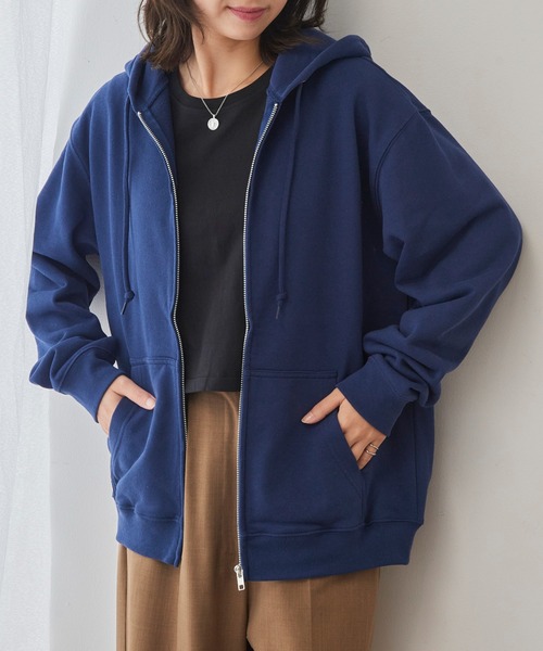 United Athle(ユナイテッドアスレ)の「季節の変わり目にちょうどいい羽織り!【United Athle】8.8オンス オーセンティック スウェット フルジップパーカー 裏パイル 裏毛 ジップアップパーカー オーバーサイズ ビッグシルエット 5397(パーカー・レディース・ブラック/グレー/ダークグリーン/ホワイト/ネイビー/スミクロ/インディゴブルー/ナチュラル/アッシュ/ライトイエロー/ゴールド/バーガンディー/レッド/ヘザーグレー/ブルー/グレイッシュベージュ/チョコ/ライトブルー・S/M/L/XL)」の13枚目の写真
