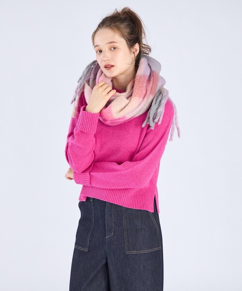 To b. by agnes b.（トゥービーバイアニエスベー）の「ウール リブ カフス ニット プルオーバー（ニット/セーター・レディース・ピンク系その他・FREE）」の5枚目の写真