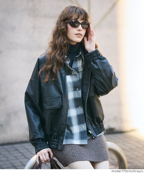 coca（coca）（コカ）の「縮絨ニットミニスカート（スカート・レディース・グレー/ネイビー・L/S/M）」の9枚目の写真