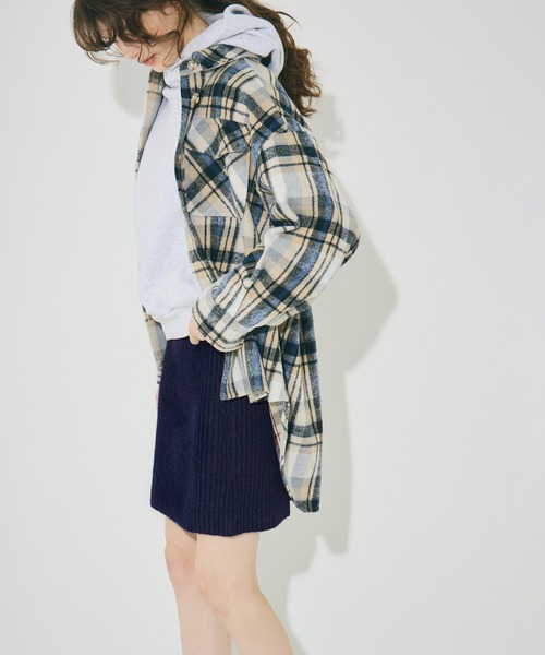 coca（coca）（コカ）の「縮絨ニットミニスカート（スカート・レディース・グレー/ネイビー・L/S/M）」の11枚目の写真