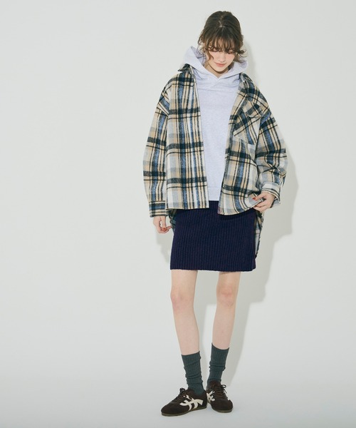 coca（coca）（コカ）の「縮絨ニットミニスカート（スカート・レディース・グレー/ネイビー・L/S/M）」の12枚目の写真