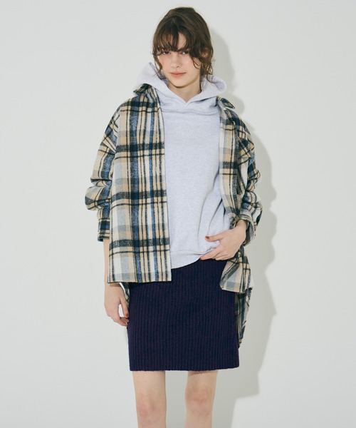 coca（coca）（コカ）の「縮絨ニットミニスカート（スカート・レディース・グレー/ネイビー・L/S/M）」の14枚目の写真