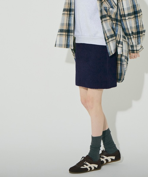 coca（coca）（コカ）の「縮絨ニットミニスカート（スカート・レディース・グレー/ネイビー・L/S/M）」の15枚目の写真