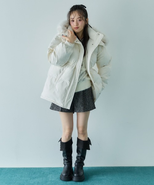 archives(アルシーヴ)の「マルチwayファーフード中綿ブルゾン(ブルゾン・レディース・アイボリー/ブラック・MEDIUM)」の10枚目の写真