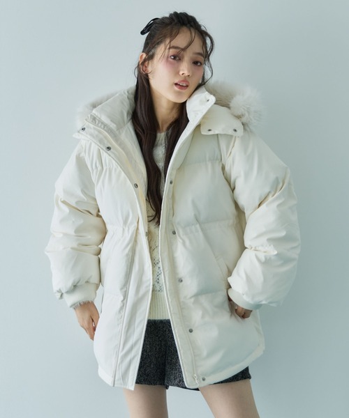 archives(アルシーヴ)の「マルチwayファーフード中綿ブルゾン(ブルゾン・レディース・アイボリー/ブラック・MEDIUM)」の5枚目の写真