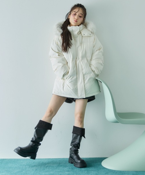 archives(アルシーヴ)の「マルチwayファーフード中綿ブルゾン(ブルゾン・レディース・アイボリー/ブラック・MEDIUM)」の14枚目の写真