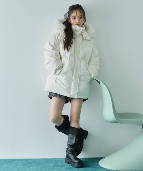 archives(アルシーヴ)の「マルチwayファーフード中綿ブルゾン(ブルゾン・レディース・アイボリー/ブラック・MEDIUM)」の13枚目の写真