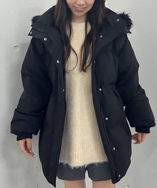 ほぼ未使用♡2021AW マーガレット刺繍 中綿 ジャケット フード フリル フード中綿ジャケット | natural couture(ナチュラルクチュール